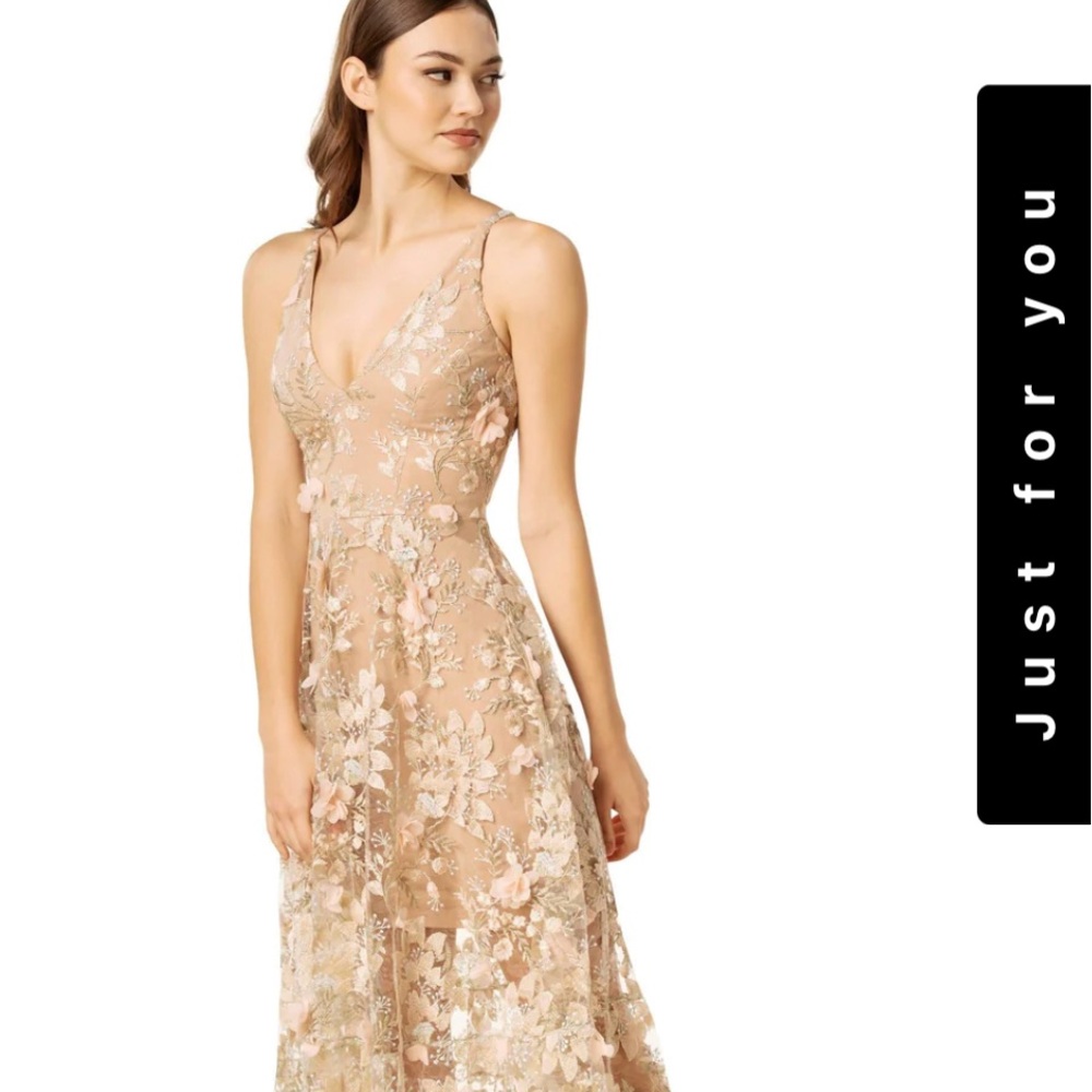 Light pink , nude.Dress Wore 5 hrs.  no longer fits.  Size M.